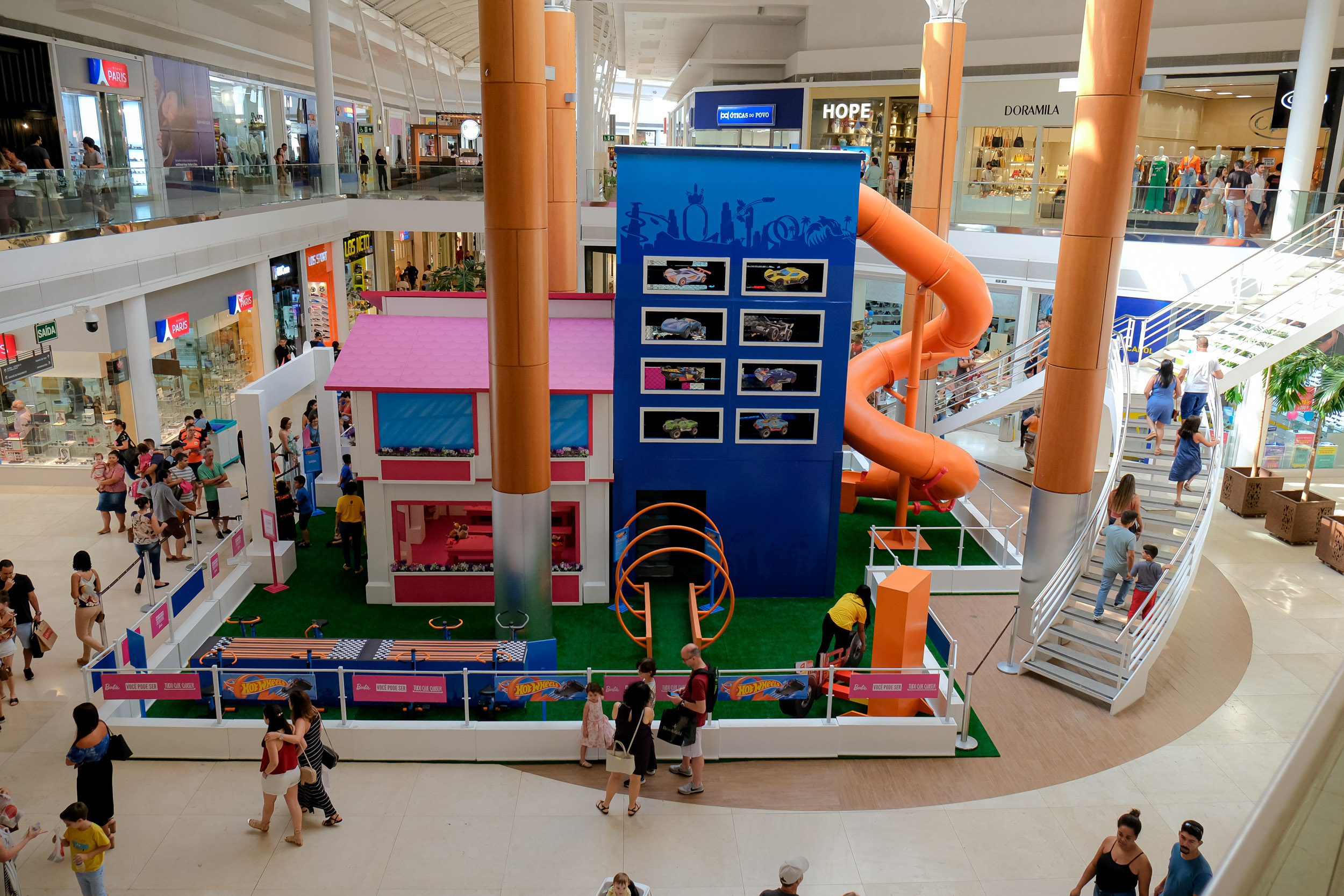 O parque temático inspirado no mundo de Barbie e Hot Weels ficam no shopping Vitória, na capital, até o dia 20 de outubro. Foto: Divulgação