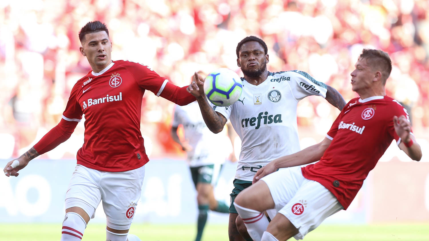 Patrick abriu o placar para o Internacional, 27 minutos do primeiro tempo; e Willian empatou para o Palmeiras aos 12 da segunda etapa. Foto: Sociedade Esportiva Palmeiras