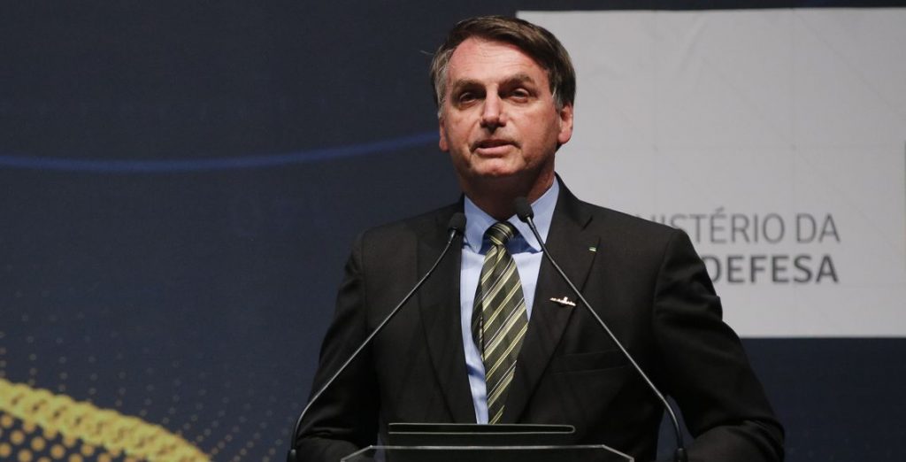 O presidente Jairo Bolsonaro e autoridades participam de cerimônia de conclusão do processo de união das partes do Submarino Himaitá, na Base de Submarinos de Itaguaí. Foto: Tomaz Silva/Agência Brasil