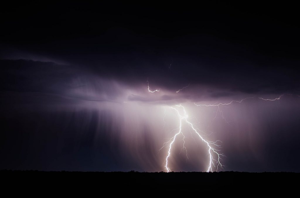 Tempestade de raio. Foto: Pixabay