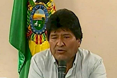 Evo Morales deixa a Bolívia e viaja para o México. Foto: Reprodução/Bolívia TV