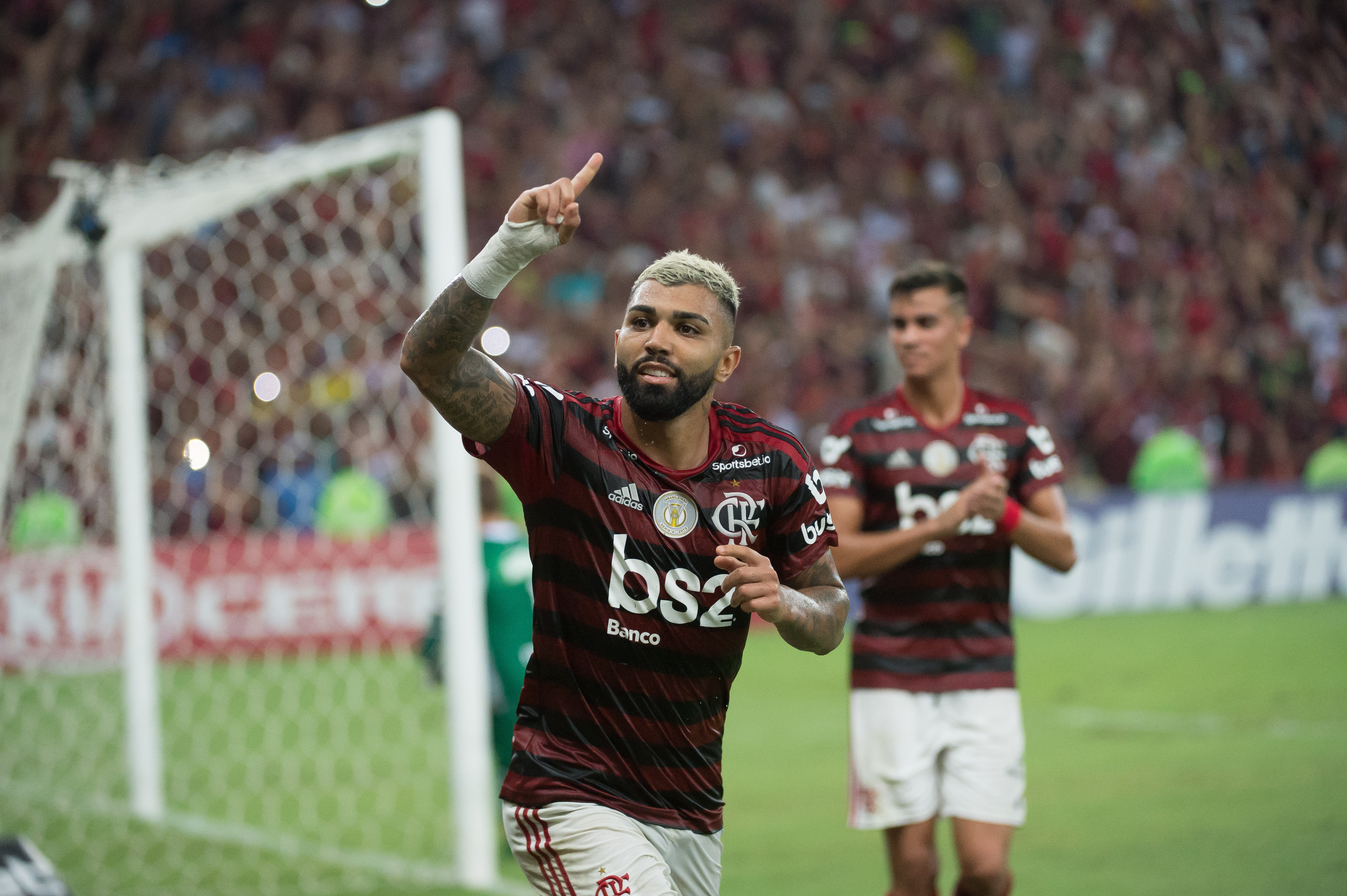 Gabigol festeja aniversário com gol da vitória do Flamengo sobre o Santos. Foto: Alexandre Vidal / Flamengo