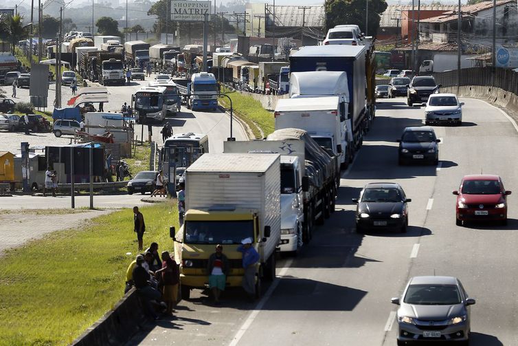 Greve dos caminhoneiros em maio de 2018. Foto: Thomaz Silva/Agência Brasil