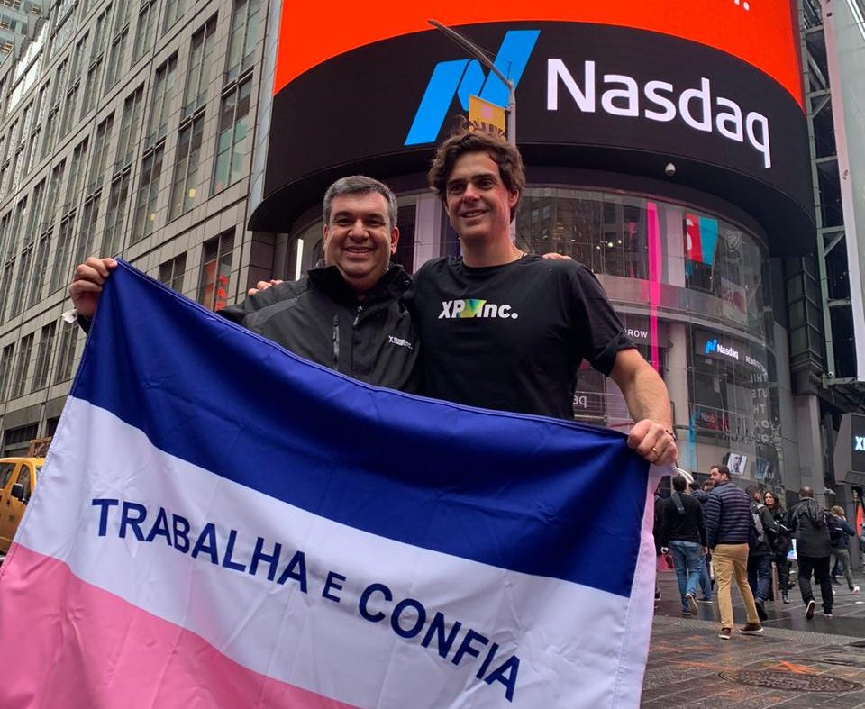 Paulo Henrique Correa e Guilherme Benchimol festejam em NY. Foto: Arquivo pessoal