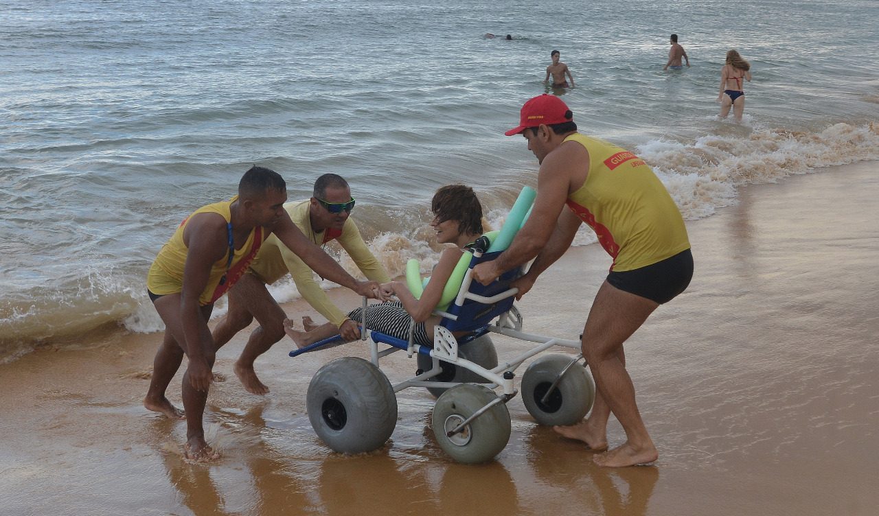 Acessibilidade na praia da Sereia, em Vila Velha. Foto: Chico Guedes