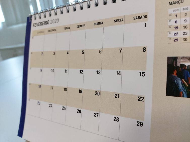 Calendário 2020. Foto: Bruna Saniele/Agência Brasil