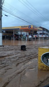 Alagamento em Iconha no sul do Espírito Santo, em 18 de janeiro de 2020. Foto: governo do estado