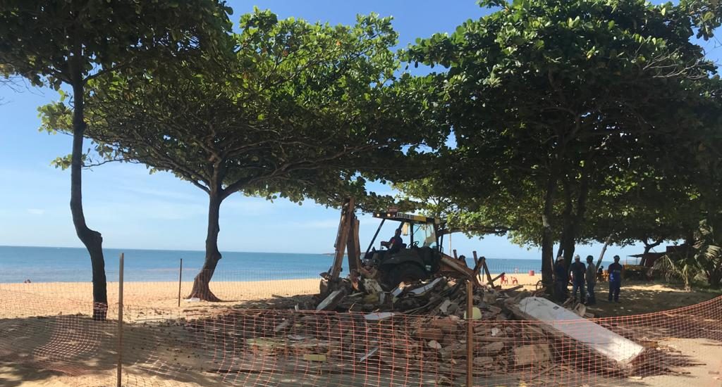 Castanheiras da orla de Vila Velha são cortadas. Foto: Divulgação/PMVV