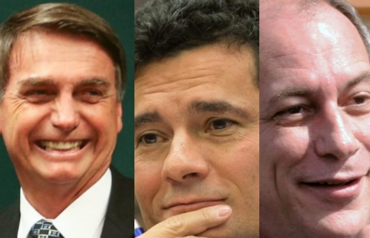 Bolsonaro, Moro e Ciro Gomes expuseram uma disputa pela "paternidade" do fim da ação dos policiais. Foto: Divulgação