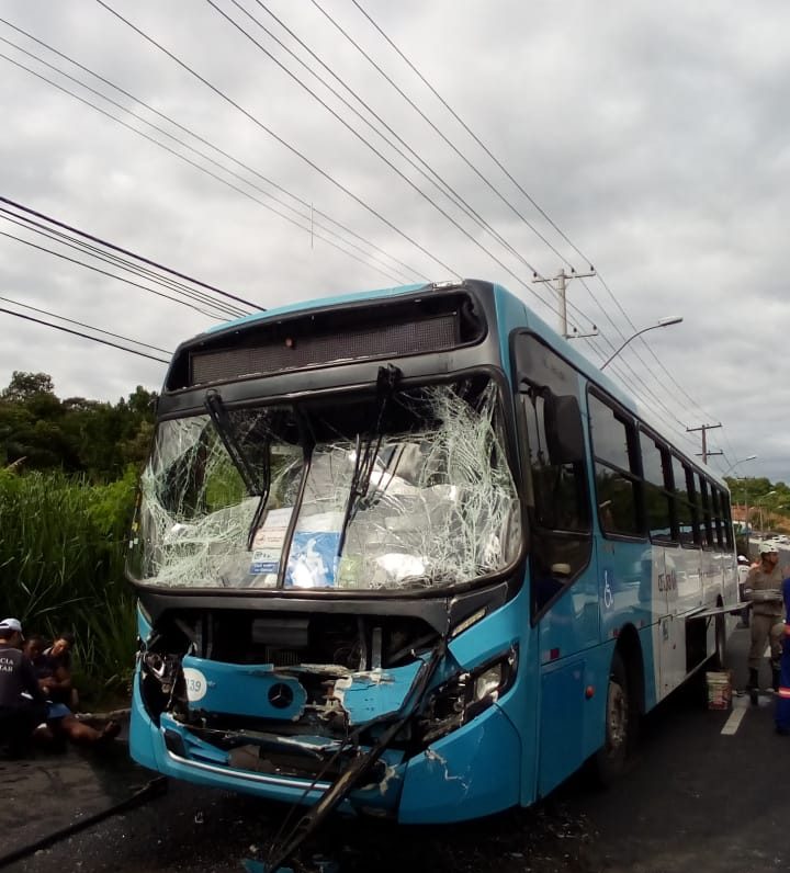 Acidente entre dois ônibus do Sistema Transcol na Norte Sul