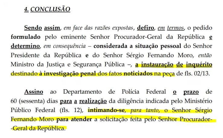 Trecho da decisão do ministro Celso de Mello. Foto: Reprodução