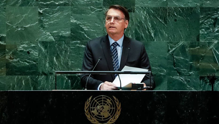 Presidente Jair Bolsonaro faz o discurso de abertura da 74ª Sessão da Assembleia Geral das Nações Unidas. Foto: Alan Santos/PR