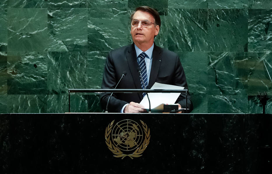 Presidente Jair Bolsonaro faz o discurso de abertura da 74ª Sessão da Assembleia Geral das Nações Unidas. Foto: Alan Santos/PR