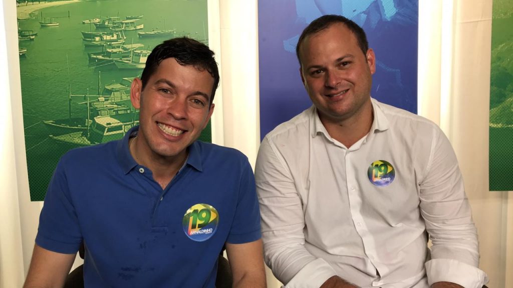 Arnaldinho Borgo (Podemos) e o vice-prefeito Victor Linhalis (Solidariedade). Foto: Divulgação