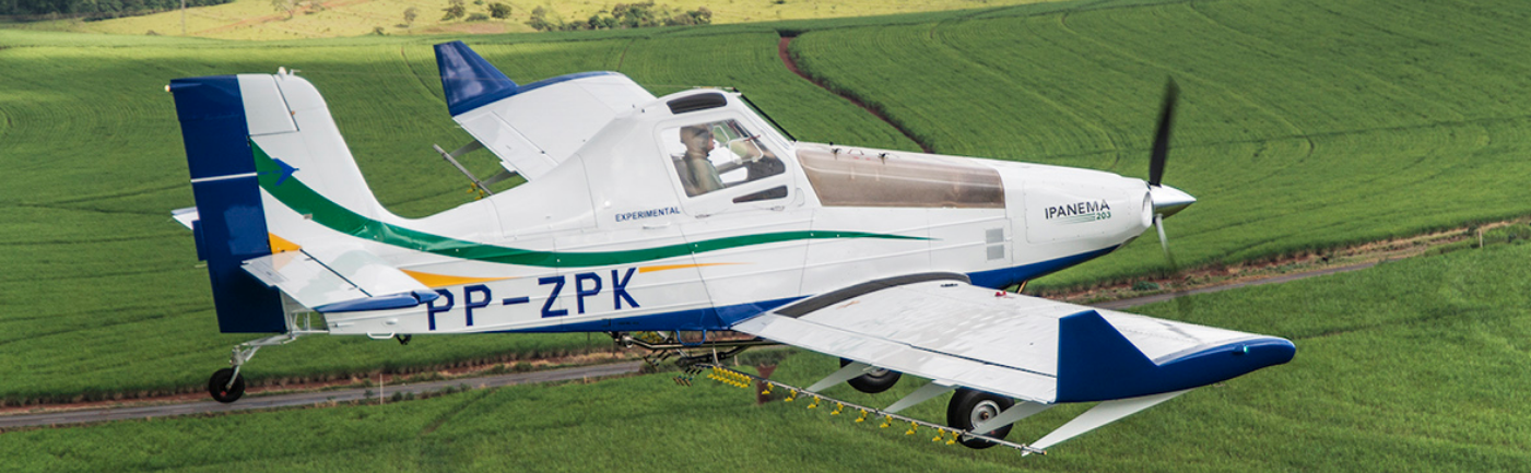 Modelo EMB-203 Ipanema utilizado como plataforma de testes no projeto. Foto: Reprodução/Embraer