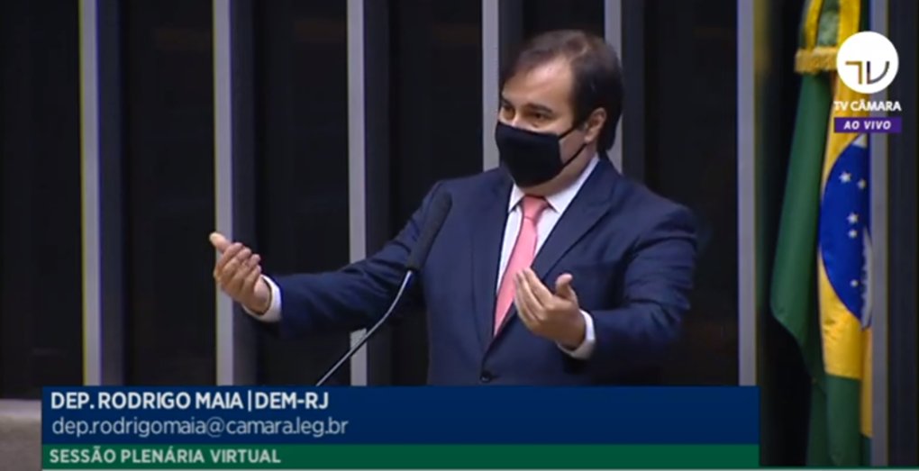 Rodrigo Maia em sessão no plenário da Câmara. (Reprodução/TV Câmara)