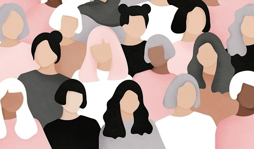 Desenho de múltiplas mulheres (Reprodução: Web)