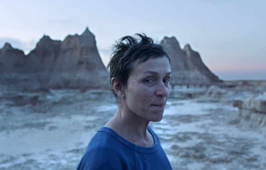 Frances McDormand em 'Nomadland', de Chloé Zhao. (Foto: Searchlight Pictures)