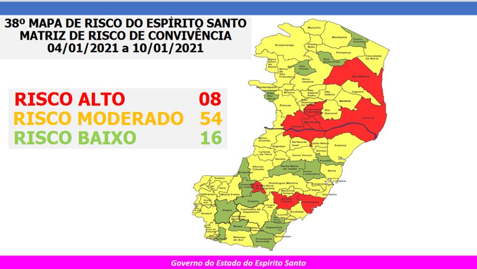 38º Mapa de Risco Covid-19. Foto: Divulgação
