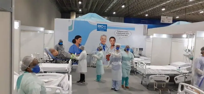 Hospital do Riocentro chegou a ter 500 leitos, mas município decidiu fechá-lo apesar do repique da pandemia. Foto: Prefeitura do Rio