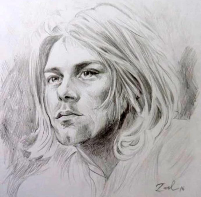 Um dos retratos desenhado pela artísta Elza Filgueiras.
