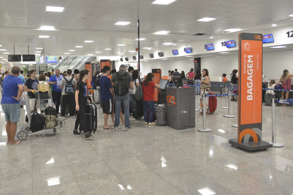 Área de check-in de embarque do Aeroporto de Vitória. Foto: Chico Guedes