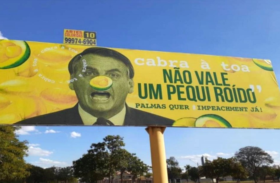 Outdoor anti-bolsonaro em Palmas, Tocantins. (Reprodução: Twitter)