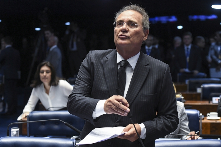 O senador Renan Calheiros (MDB-AL) no plenário do Senado Federal, em Brasília. (Foto: Jefferson Rudy/Agência Senado)