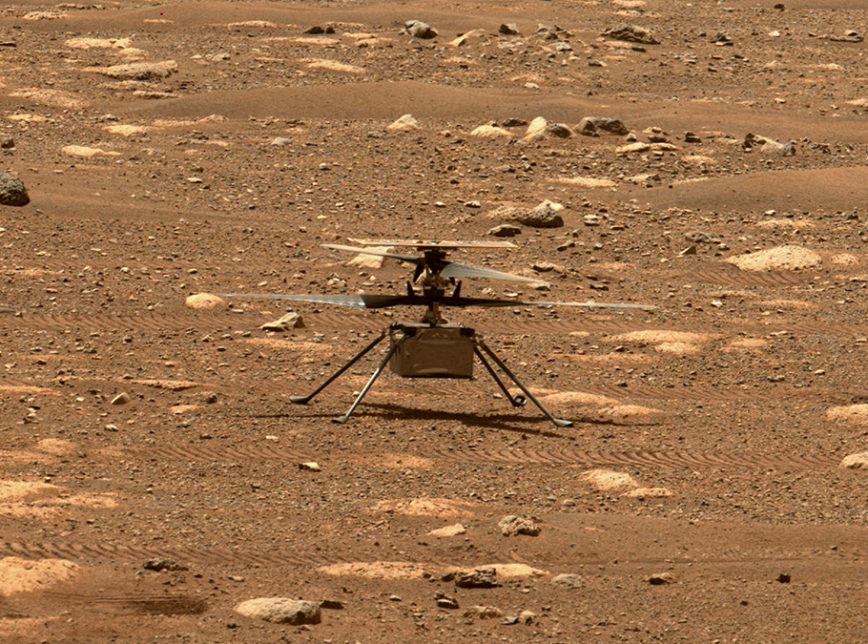 Pouso do helicóptero Ingenuity em Marte. (Reprodução: Twitter/@NASAJPL)