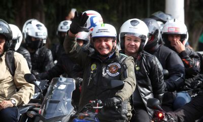 Bolsonaro participou de manifestação de motocilistas em São Paulo. Foto: Agência Brasil