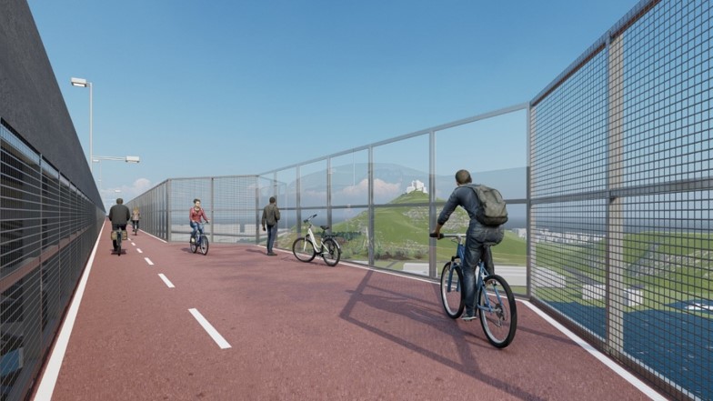 Projeto em 3D da ciclovia da Terceira Ponte após a sua conclusão, prevista para maio de 2023. Foto: Divulgação