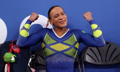 Rebeca Andrade conquistou a medalha de prata na individual da ginástica artística. Foto: Twitter/Jogos Olímpicos