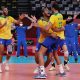 Jogadores da seleção comemoram vaga nas semifinais. Foto: Twitter/Jogos Olímpicos