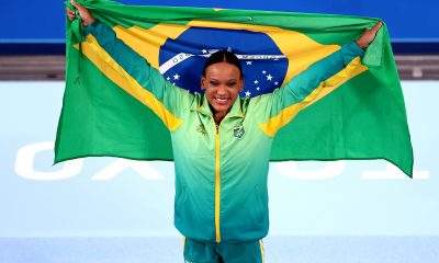 Rebeca Andrade será a porta-bandeira do Brasil no encerramento dos Jogos. Foto: Twitter/Jogos Olímpicos