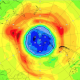 Falha na camada de ozônio em 2021 é maior que 75% dos buracos registrados desde 1979, segundo Copernicus. Foto: Copernicus Atmosphere Monitoring Service