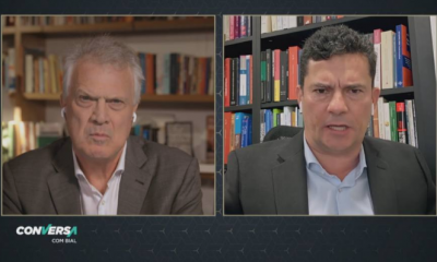 Afastado do debate nacional desde que deixou o Ministério da Justiça em abril de 2020, Sergio Moro filiou-se ao Podemos e conversou com Pedro Bial sobre a vontade de ser candidato à presidência da República em 2022. Foto: Reprodução/Globo