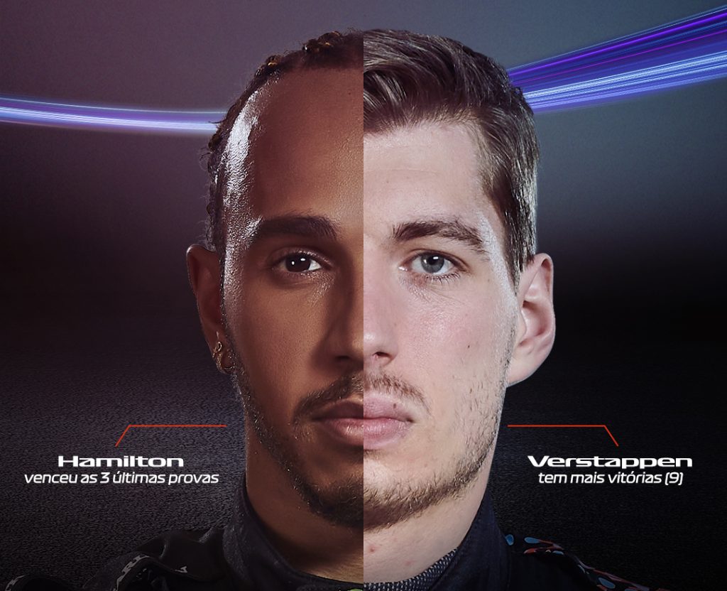 Hamilton e Verstappen. Foto: Divulgação