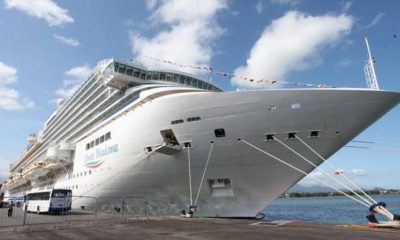 Navio Costa Diadema, da Costa Cruzeiros, que ficou atracado em Salvador; Anvisa suspendeu as atividades da embarcação após surto de covid-19 Foto Divulgação Marcelo Martins/Prefeitura de Santos