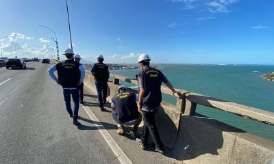 Crea-ES fiscaliza avarias em estrutura da Terceira Ponte. Foto: Divulgação/Crea-ES