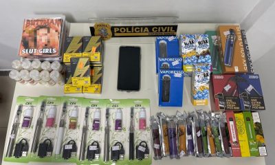 Homem é preso por vender cigarros eletrônicos em Jaguaré. Foto: Divulgação/PCES