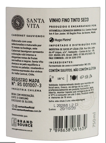 Contrarrótulo de vinho