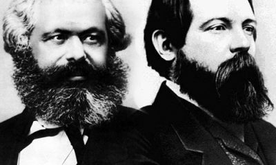 Da esquerda para a direita: Karl Marx e Friedrich Engels