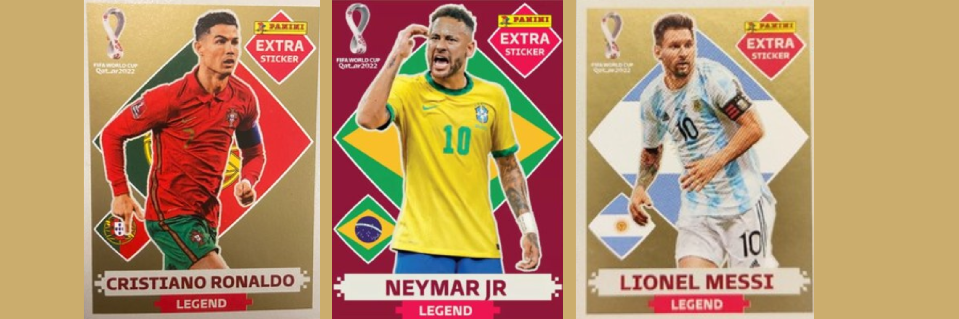 Figurinhas Da Copa 2022 Neymar Jr - Mbappé - Lionel Messi