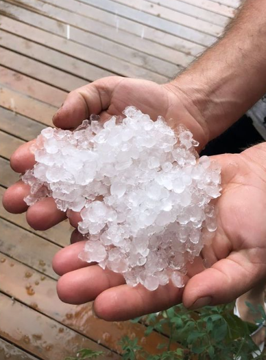 Chuva de granizo de Santa Maria de Jetibá. Foto: Reprodução/Instagram