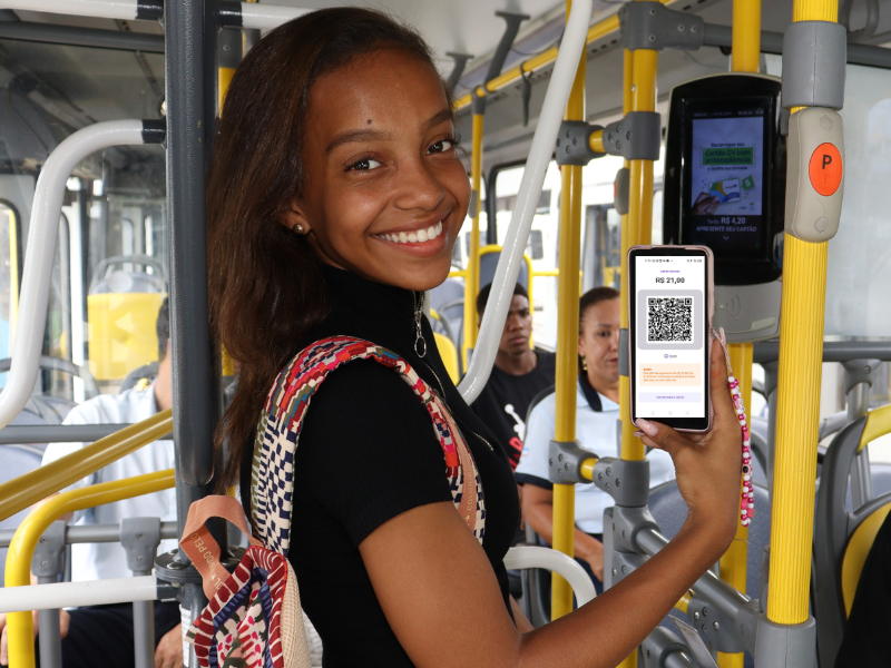 QR Code para pagamento da tarifa do Transcol. Foto: GV Bus