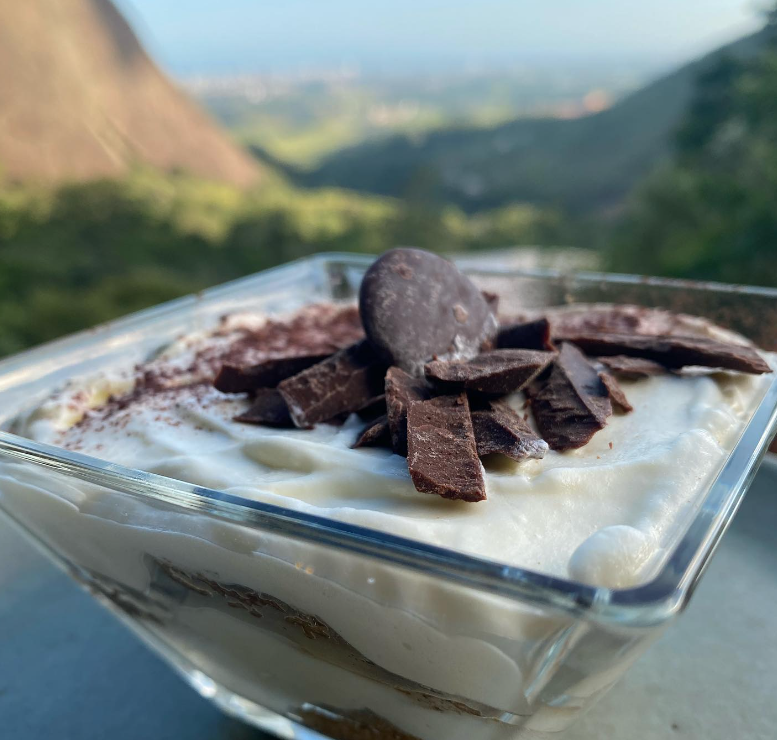 Tiramisù servido no restaurante Cucina Blue. Foto: Reprodução/Instagram