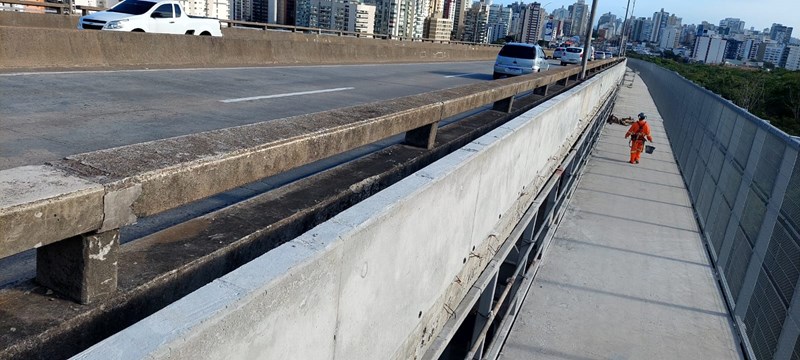 Barreira de proteção contra o suicídio na Terceira Ponte. Foto: Divulgação