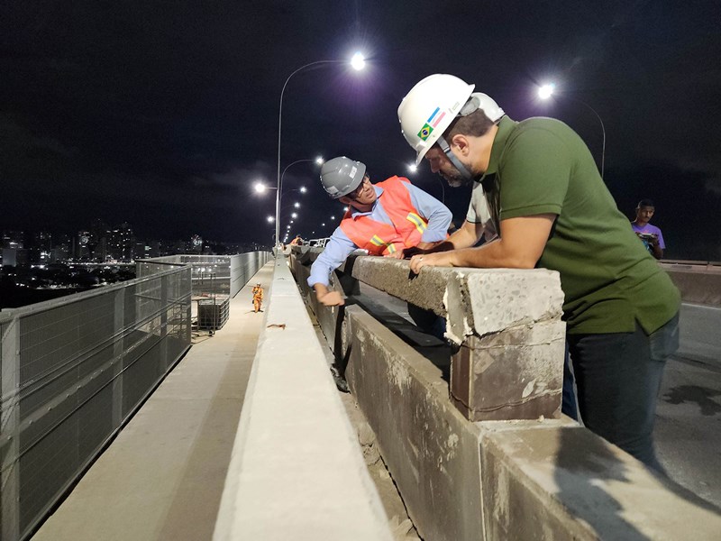Obra de ampliação Terceira Ponte. Foto: Divulgação/Governo do ES