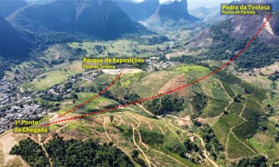 Atingindo uma altitude máxima de 400 metros e velocidade de até 120 km/h, Pancas ganhará a maior tirolesa da América Latina. Foto: Divulgação/ Prefeitura de Pancas