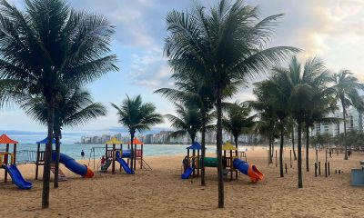 Dia nublado na Praia da Costa. Chuva, previsão do tempo